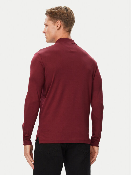 Tommy Hilfiger Tommy Hilfiger Тениска с яка и копчета MW0MW37317 Бордо Regular Fit