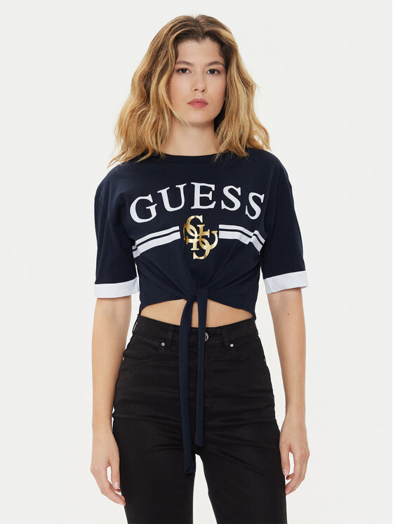 Guess T-shirt V4GI00 I3Z14 Tamnoplava Boxy Fit