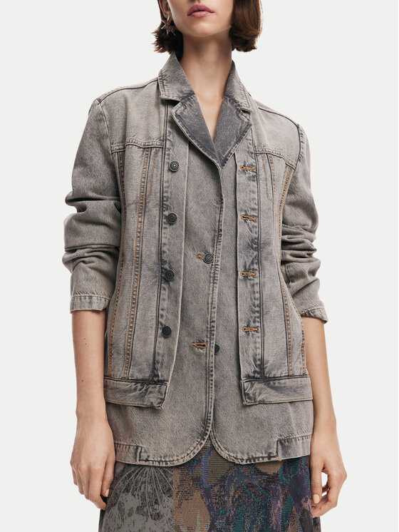 Desigual Desigual Jeanshemd Dublin 24WWED42 Grau Regular Fit