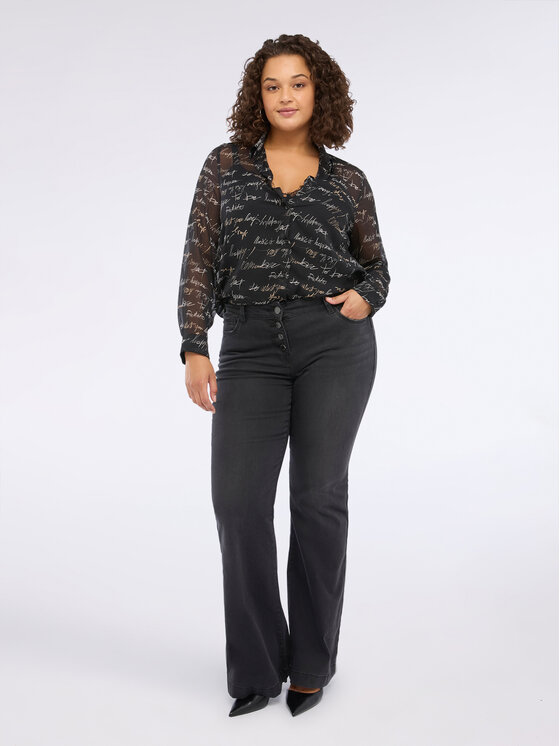 Fiorella Rubino Fiorella Rubino Koszula 5006T001404N0Z3 Czarny Regular Fit