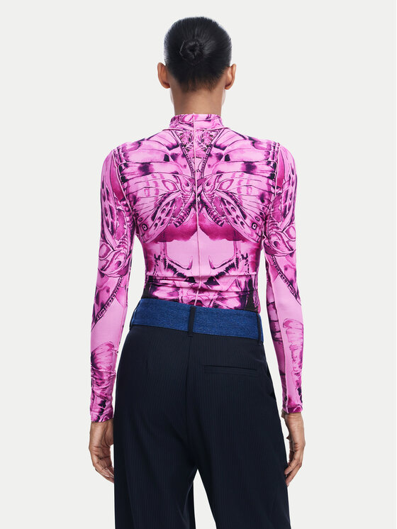 Desigual Desigual Bluza Bfly 24WWTK97 Roza Slim Fit