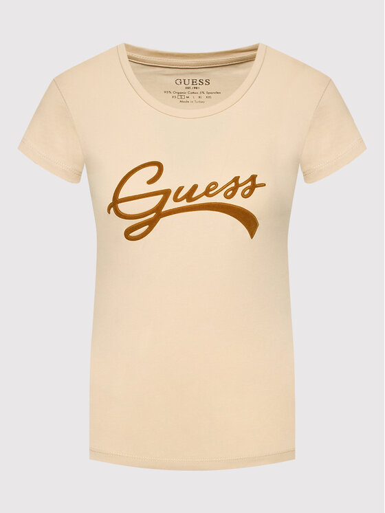 Guess Guess T-Shirt Tinca W2BI66 J1311 Béžová Regular Fit