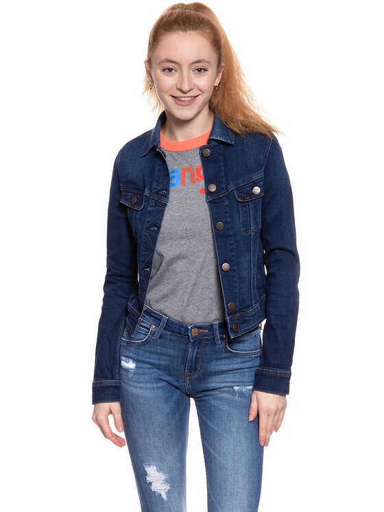Lee Lee Kurtka damska SLIM RIDER Niebieski Slim Fit