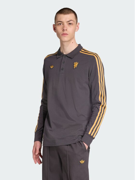 adidas adidas Polo Manchester United Terrace Icons Czarny Regular Fit