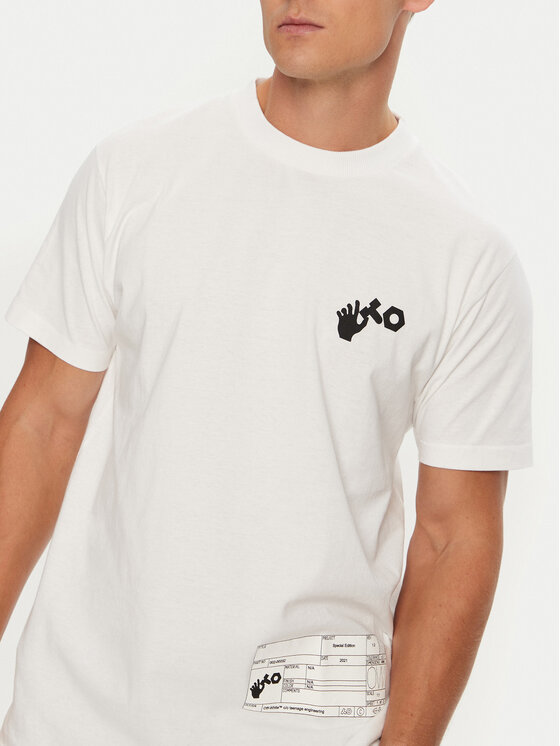 Off-White Off-White T-Shirt OMAA027T22JER0010110 Biały Regular Fit