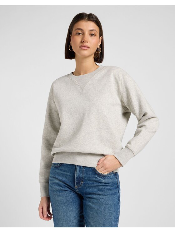 Lee Lee Bluza RAGLAN CREW SWS Szary Relaxed Fit