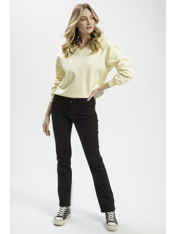 Cross Jeans Cross Jeans Bluza 65416-011 Żółty V-Neck Fit