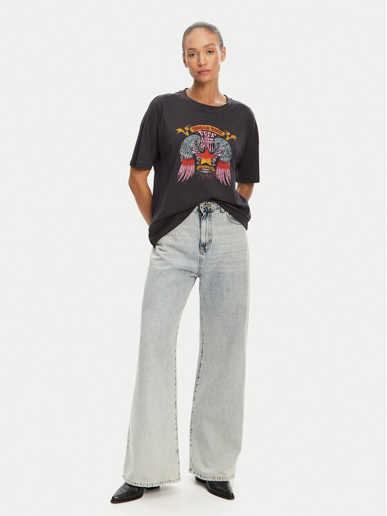 Noisy May Noisy May Тишърт Ida 27034417 Сив Relaxed Fit