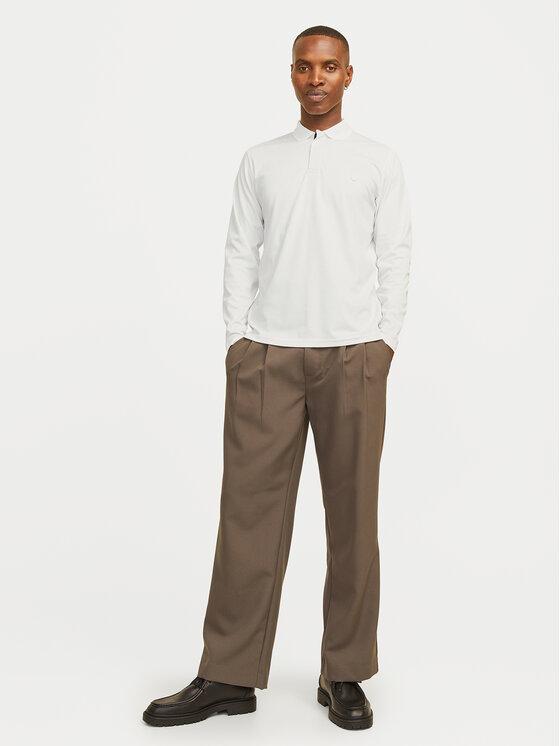 Jack&Jones Jack&Jones Тениска с яка и копчета Crodney 12259645 Бял Regular Fit