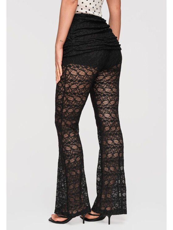 Ombre Ombre Spodnie materiałowe OW-PA-E0010 Czarny Slim Fit