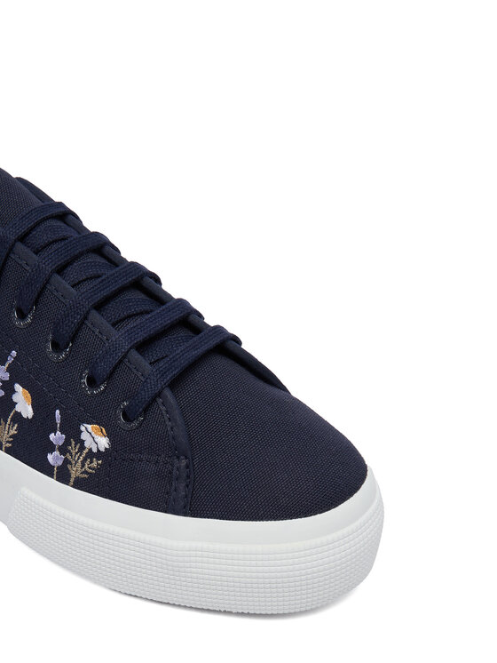 Superga Superga Tenisky 3740 Platform Flower Embroidery Leggera S5138TW Tmavomodrá