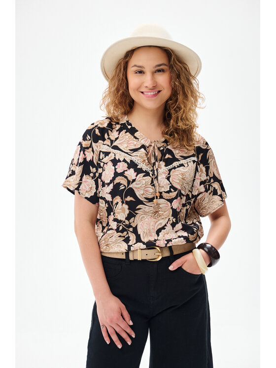blue shadow blue shadow Bluzka Gala Czarny Regular Fit