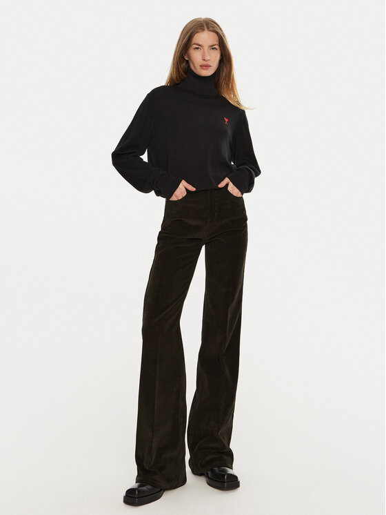 AMI PARIS AMI PARIS Hlače iz tkanine FTR420.CO0089 Rjava Flare Fit