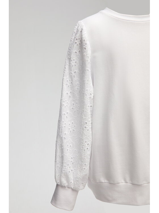 SLY SLY Bluzka 5S-109A Biały Comfortable Fit
