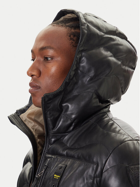 Blauer Blauer Ādas jaka 25WBLUL01314 007012 Melns Regular Fit