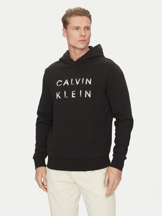 Calvin Klein Calvin Klein Majica dugih rukava Enlarged Logo K10K114261 Crna Regular Fit