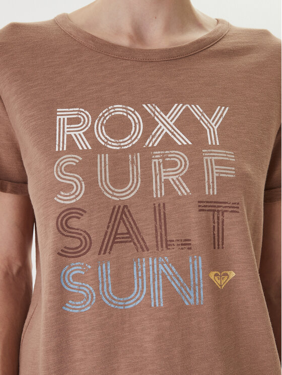 Roxy Roxy T-Shirt ERJZT06024 Brązowy Regular Fit