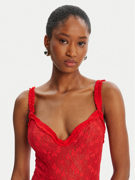 Bardot Bardot Sukienka koktajlowa Alegra Stretch Lace 59964DB Czerwony Regular Fit