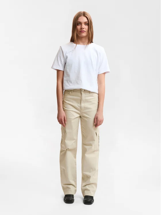 Gestuz Stoffhose 10908214 Beige Regular Fit