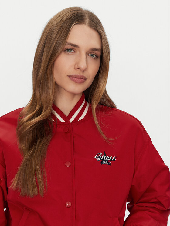 Guess Jeans Guess Jeans Bomber-jakk W5RL43 WHAA2 Punane Regular Fit