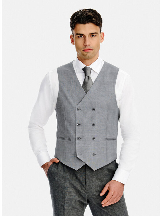 Pako Lorente Pako Lorente Kamizelka P26SF-8X-001 Szary Slim Fit