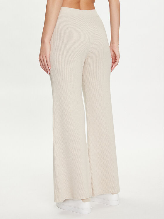 Pangaia Pangaia Πλεκτό παντελόνι Recycled Cashmere Μπεζ Regular Fit