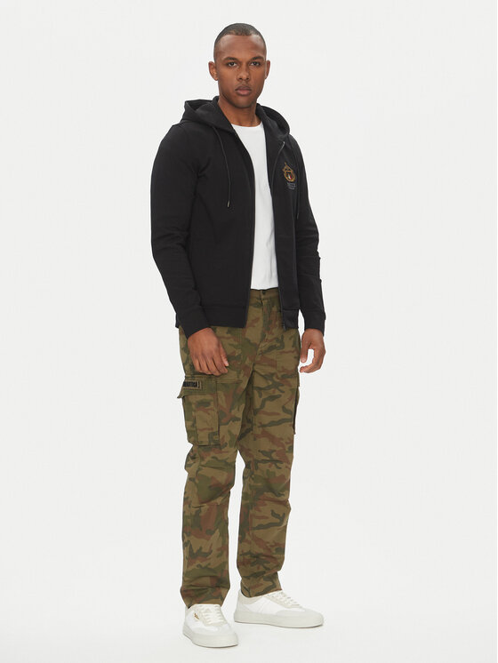 Aeronautica Militare Aeronautica Militare Medžiaginės kelnės 251PA1653CT3502 Žalia Regular Fit