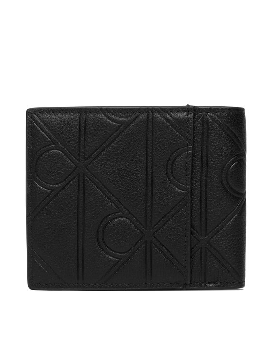 Calvin Klein Calvin Klein Portfel Xl Emblem Aop Emboss Ew Billfold LV04D1177G Czarny