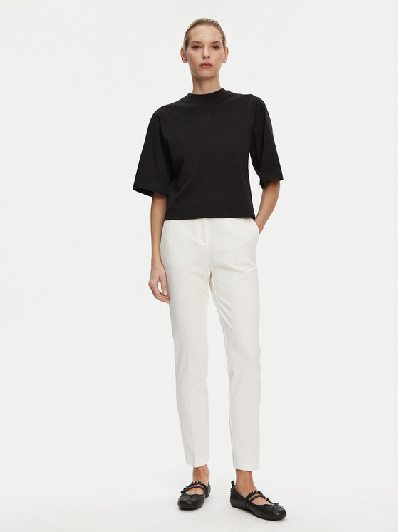 PINKO PINKO Spodnie materiałowe 100155 A1L4 Z05 Biały Regular Fit