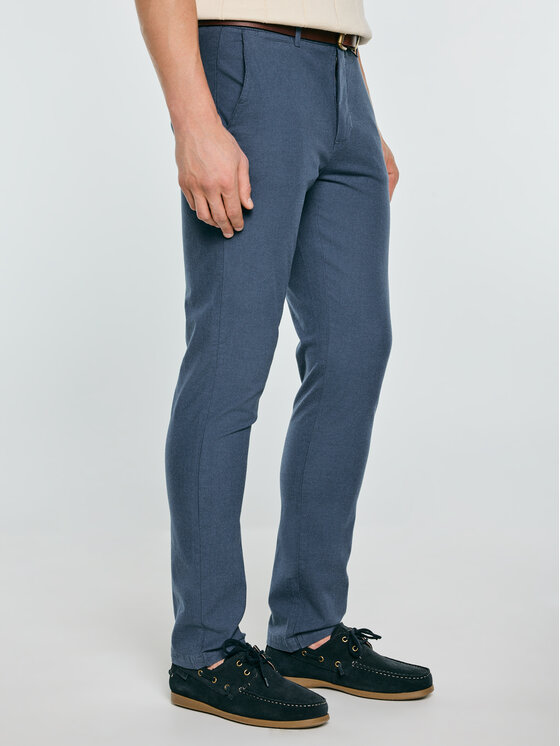 BIG STAR BIG STAR Chinosy ERHATI Niebieski Slim Fit