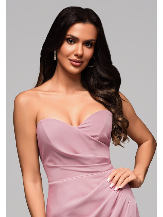 Ombre Ombre Sukienka wieczorowa LA-OM-DLR094 Różowy Regular Fit
