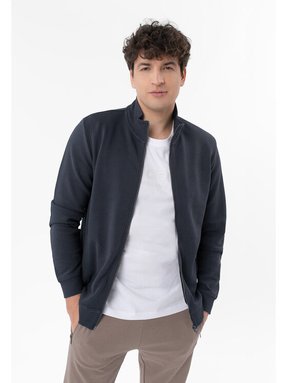 Volcano Volcano Bluza B-STRIPE Niebieski Regular Fit