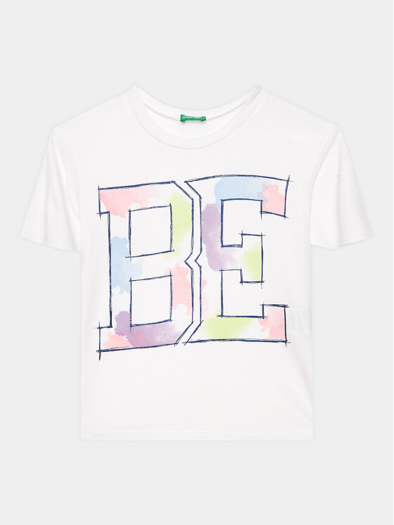 United Colors Of Benetton Tricou 398BC10BY Alb Regular Fit
