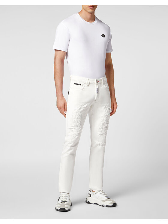 PHILIPP PLEIN PHILIPP PLEIN Džínsy 1269 Biela Straight Leg