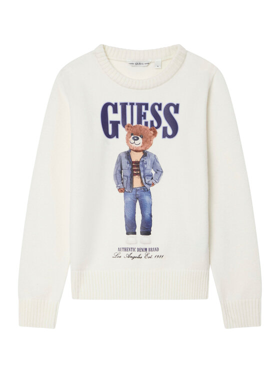 Guess Guess Megztinis L6RR04 Z2ZK2 Écru Regular Fit