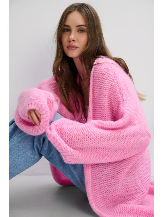 Fobya Fobya Kardigan F2111 Różowy Basic Fit