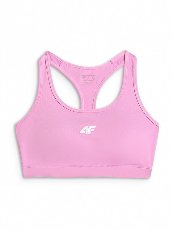 4F 4F Biustonosz sportowy BASIC+ Różowy jasny