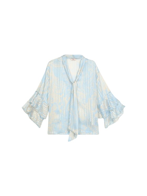 Oltre Oltre Blusa 2480R003043N0R4 Turchese Regular Fit