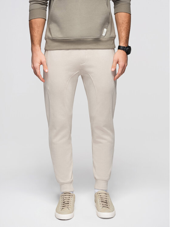 Ombre Ombre Spodnie dresowe OM-PABS-0305 Szary jasny Regular Fit