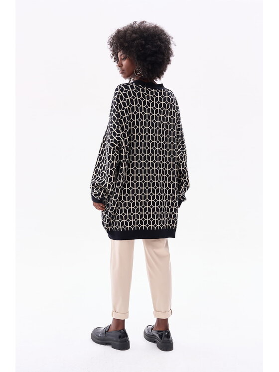 blue shadow blue shadow Kardigan Sokrates Czarny Oversize