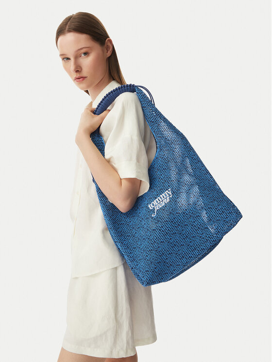 Tommy Jeans Geantă Tjw Summer Crochet Hobo AW0AW18778 Albastru