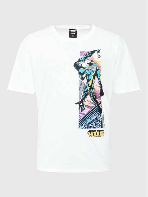 HUF Tricou MARVEL Web Of TS02062 Alb Regular Fit