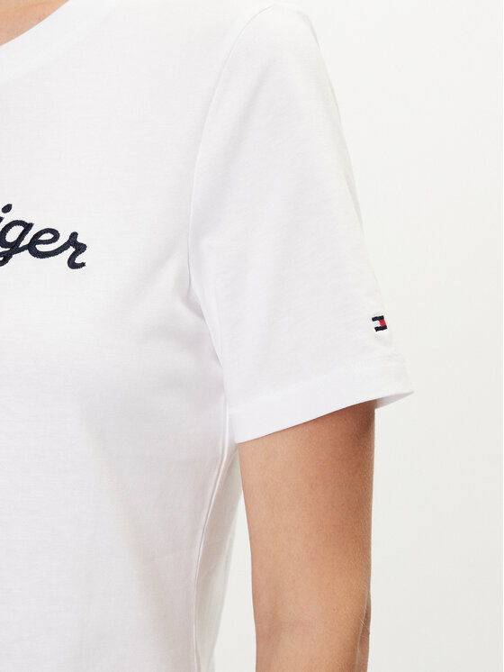 Tommy Hilfiger Tommy Hilfiger T-krekls Script WW0WW42589 Balts Regular Fit