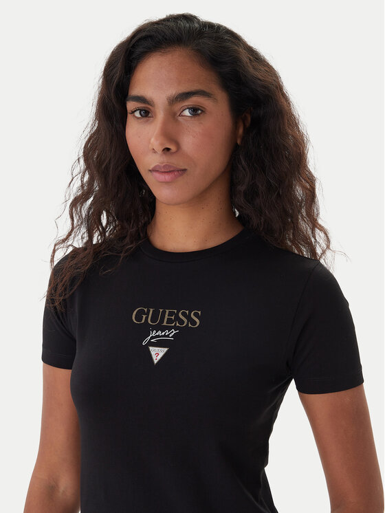 Guess Jeans Guess Jeans T-Shirt 180328 Czarny Classic Fit