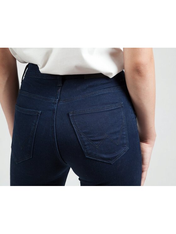 Wrangler Wrangler Jeansy W27HLFP22 Granatowy Skinny Fit