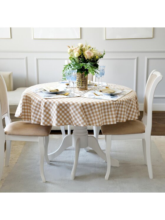 Roseberry Home Roseberry Home Obrus Beige Gingham Beżowy