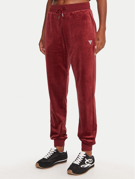 Guess Guess Jogginghose V3BB27 K0232 Dunkelrot Regular Fit