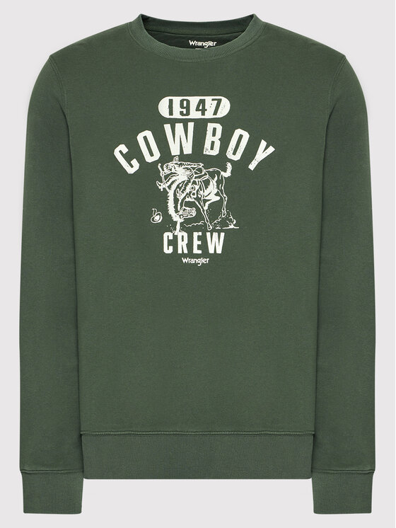 Wrangler Wrangler Bluza Cowboy Crew W6G0HXG08 112141483 Zielony Regular Fit