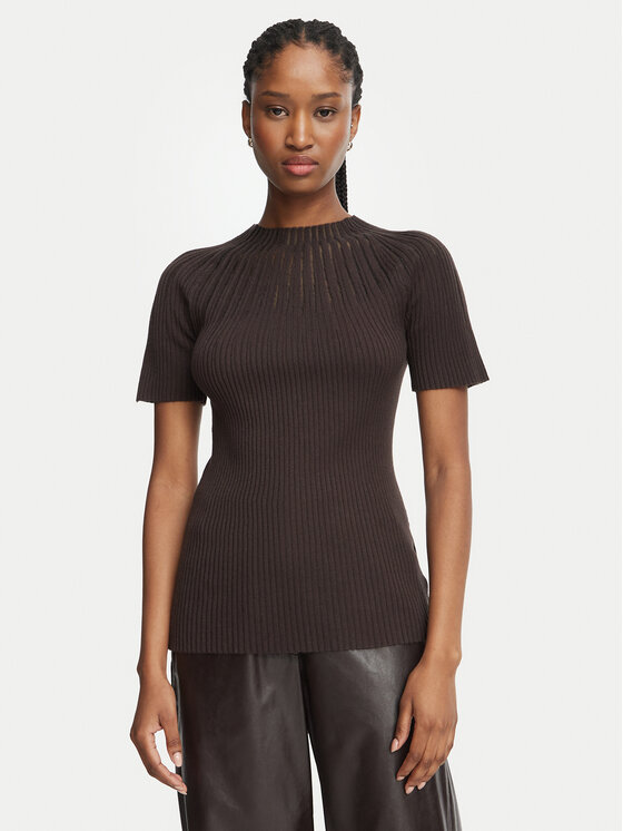 Rinascimento Rinascimento Блуза CFM0012383003 Тъмнокафяв Slim Fit