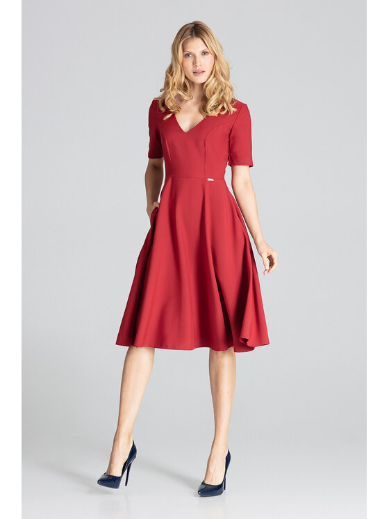 FIGL FIGL Šaty M673 Bordová Regular Fit